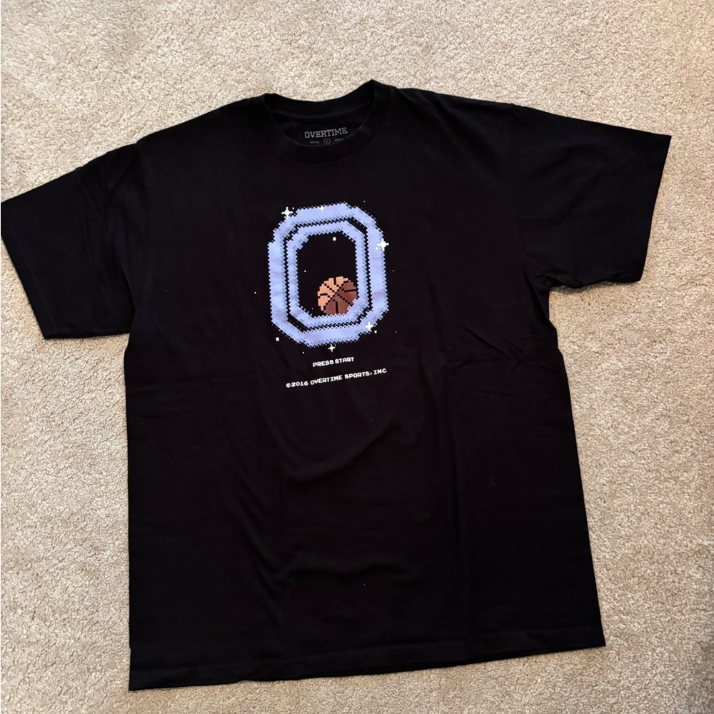 OVERTIME Black Graphic T-Shirt